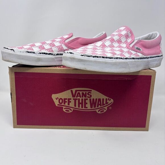 Vans Classic Slip-On Sketch Check Pink Shoes - Wmn’s 10.5, Men’s 9. - Picture 1 of 6